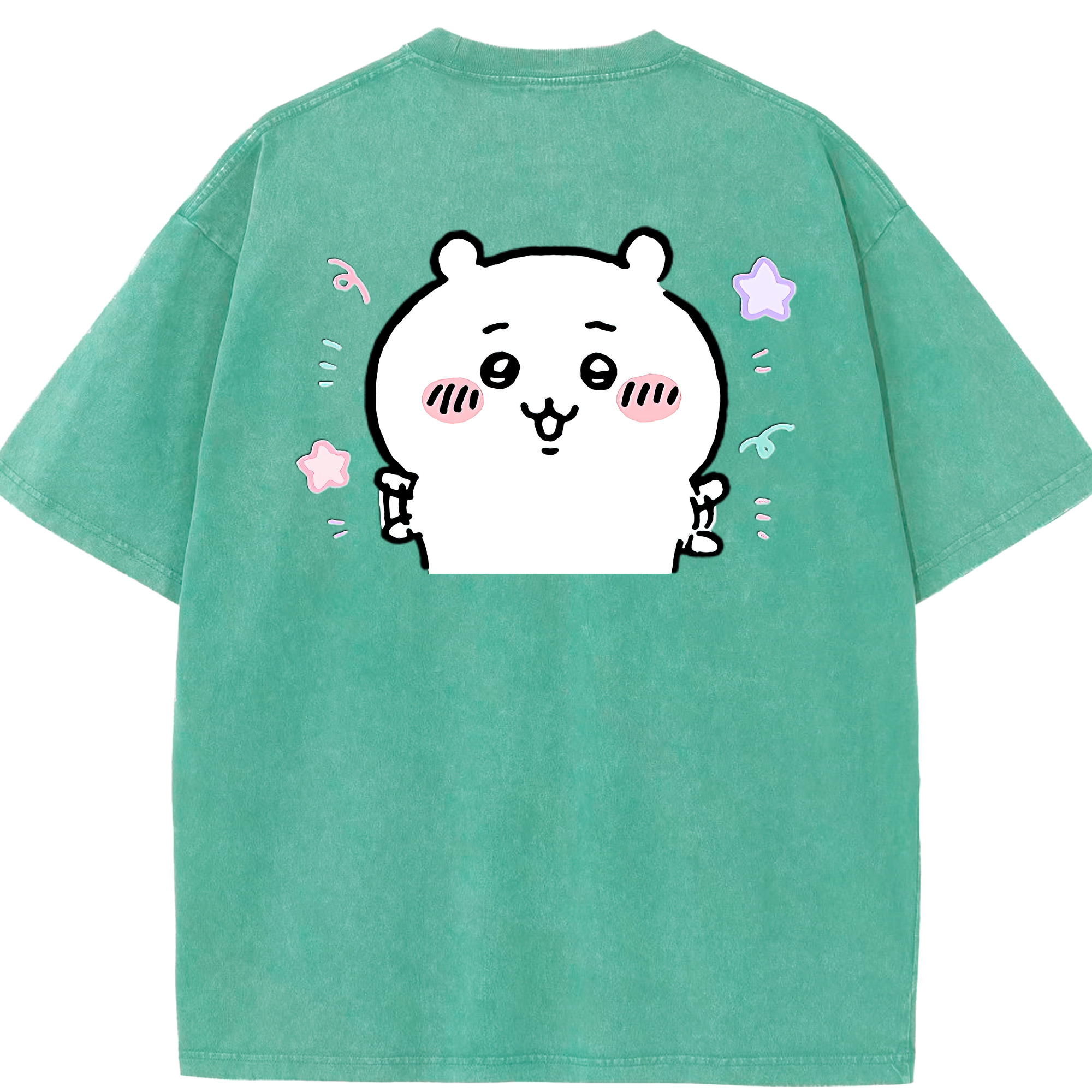 （画像用） ちいかわ ちいかわ Chii-kawa chiikawa 綿100% ヴィンテージ風 半袖Tシャツ（背面プリント）